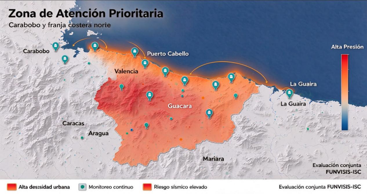 Mapa del límite tectónico Caribe-Sudamericana publicado en el comunicado